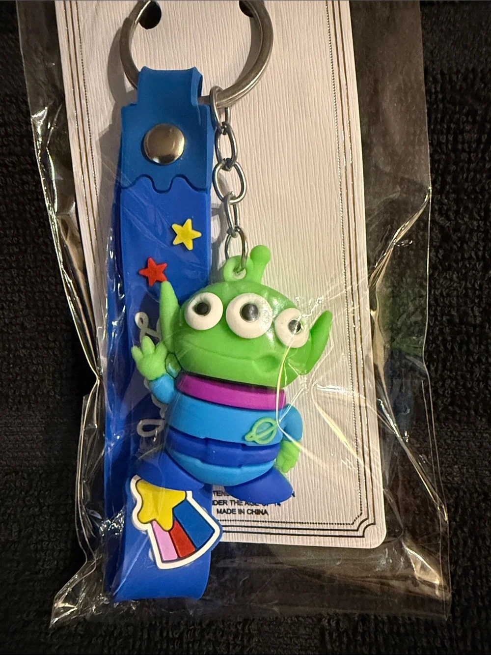 Kids Green Alien Keychain with Blue Strap - Fashion Jewelry